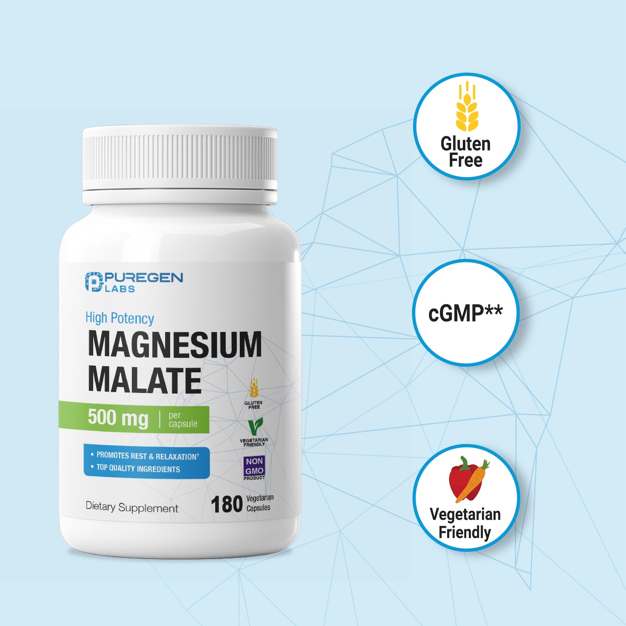 Puregen Labs Magnesio Malato mejora bienestar general