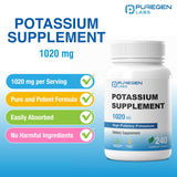 Etiqueta frontal de Puregen Labs con información de seguridad