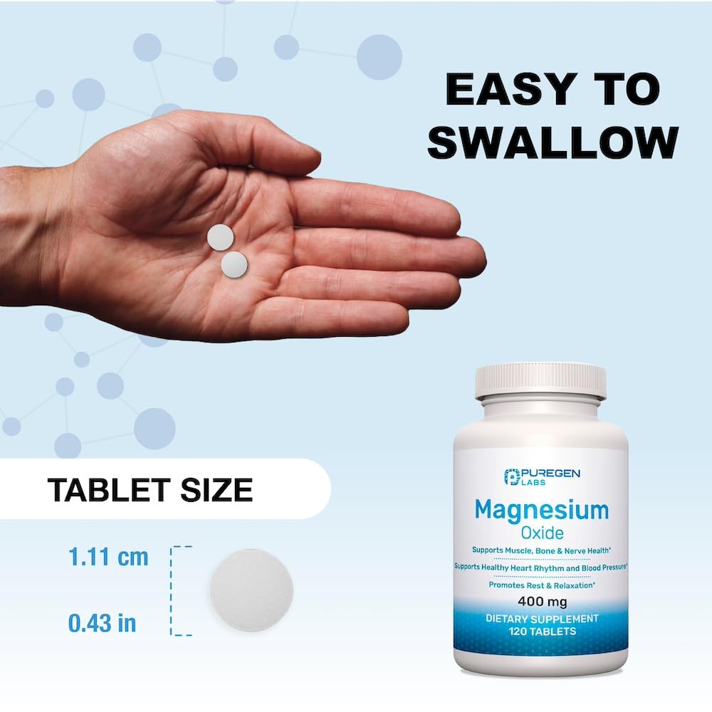 Puregen Labs Magnesio 400mg etiqueta: destaca calidad y seguridad de la fórmula.