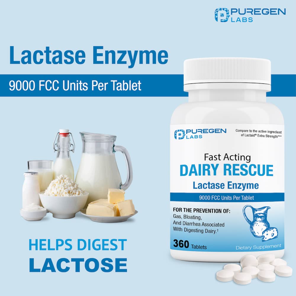 Dosis de Puregen Labs Dairy Rescue para días con lácteos.