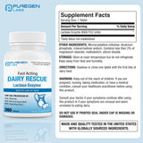 Tableta Dairy Rescue de Puregen Labs para digestión rápida tras la lactosa.