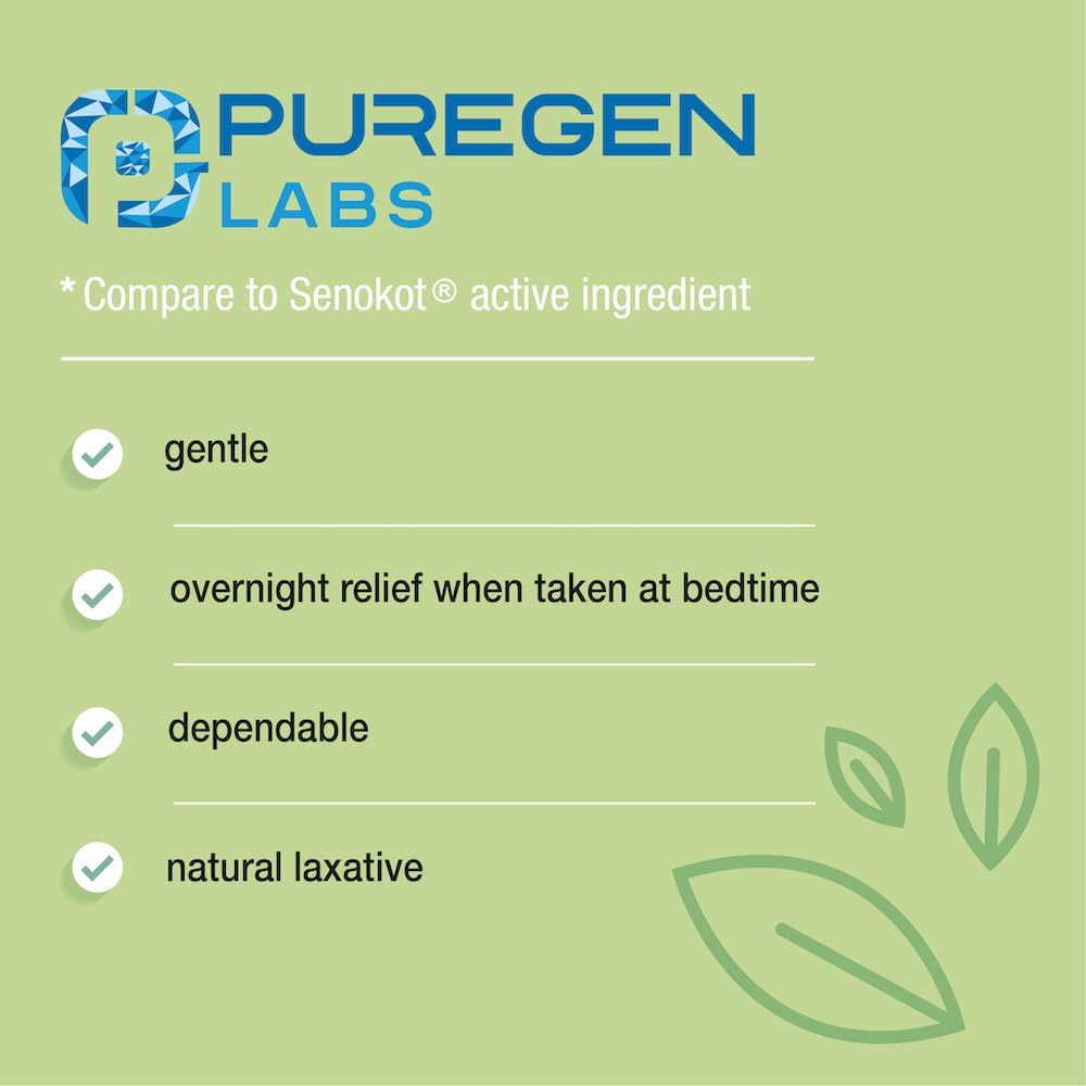 Puregen Labs Senna etiqueta frontal facilita identificación rápida y uso responsable.