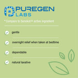 Puregen Labs Senna etiqueta frontal facilita identificación rápida y uso responsable.