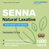Puregen Labs Senna dosis de 8.6 mg lista para la toma nocturna.