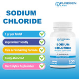 Envase seguro de Puregen Labs tabletas de cloruro de sodio