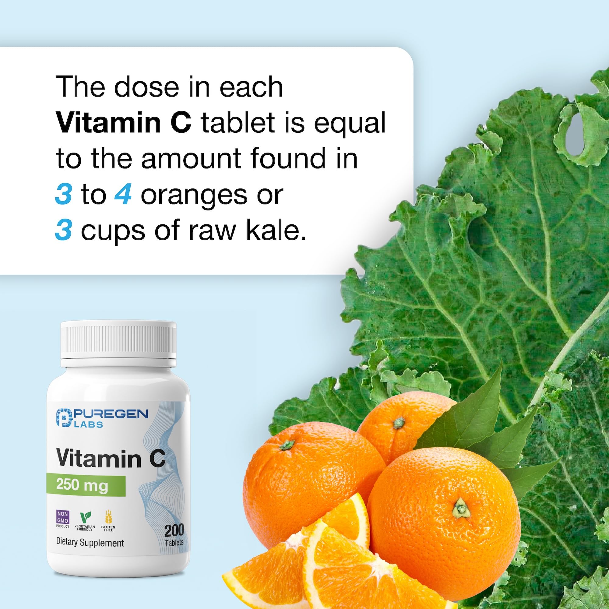 P Puregen Labs Vitamina C 250 mg: escena de uso diario.