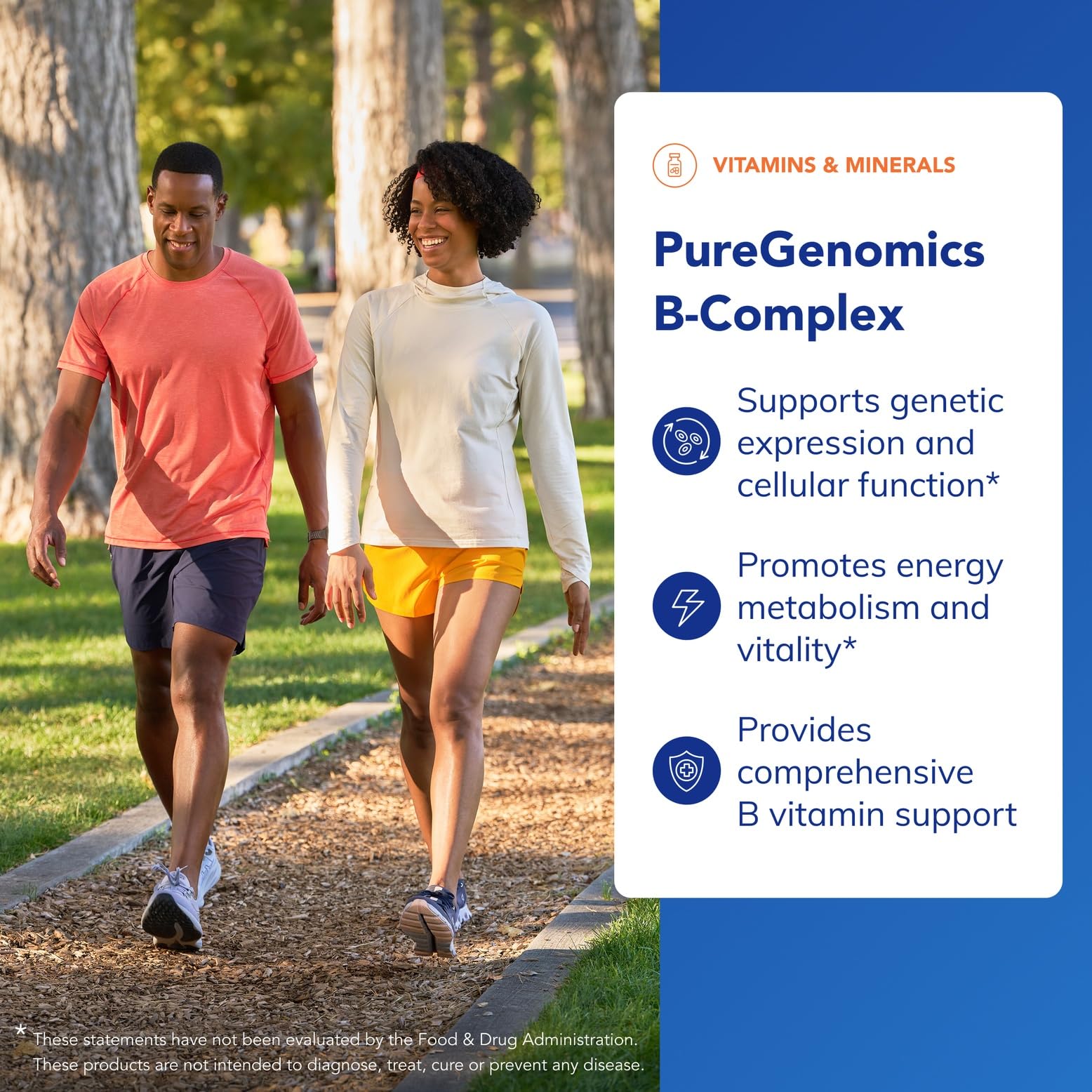 PureGenomics B-Complex tabletas visibles, dosis diaria fácil