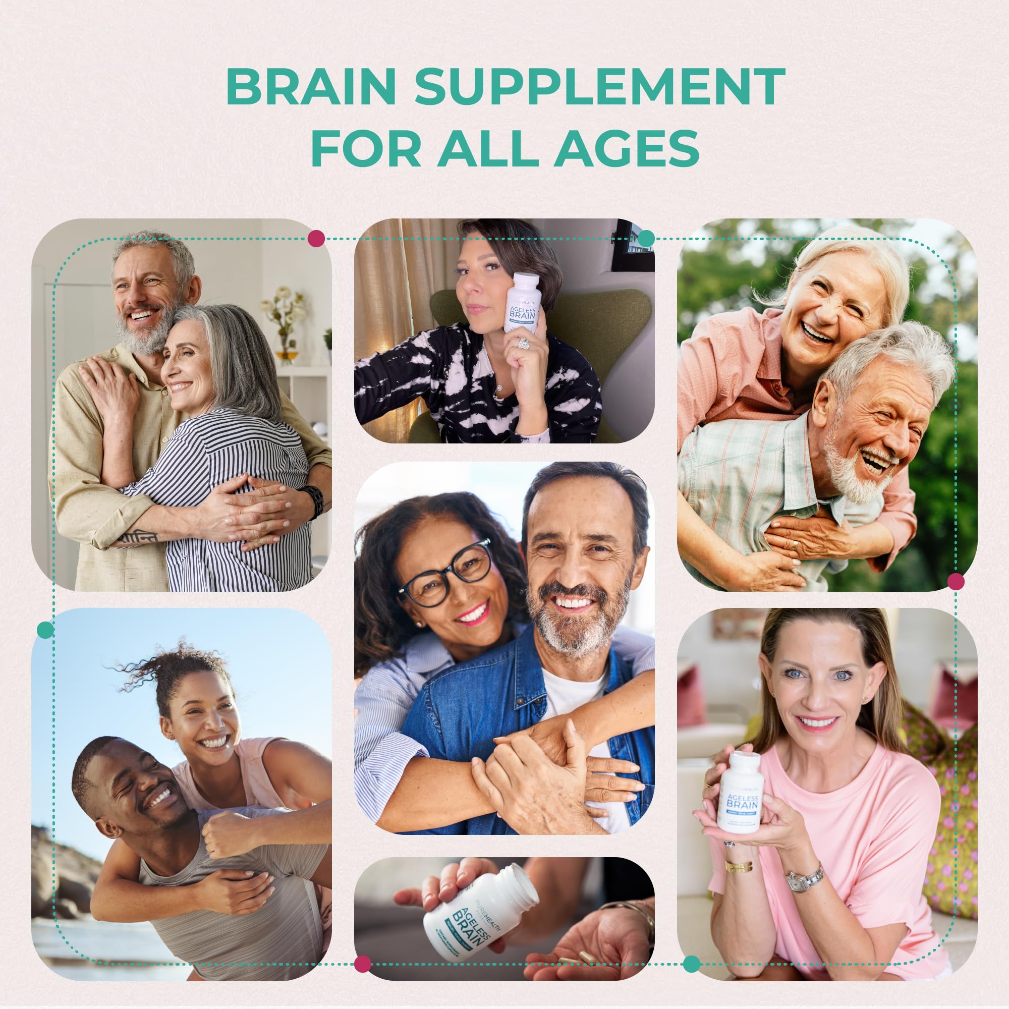 PUREHEALTH RESEARCH Ageless Brain con huperzina-a para apoyo cognitivo.