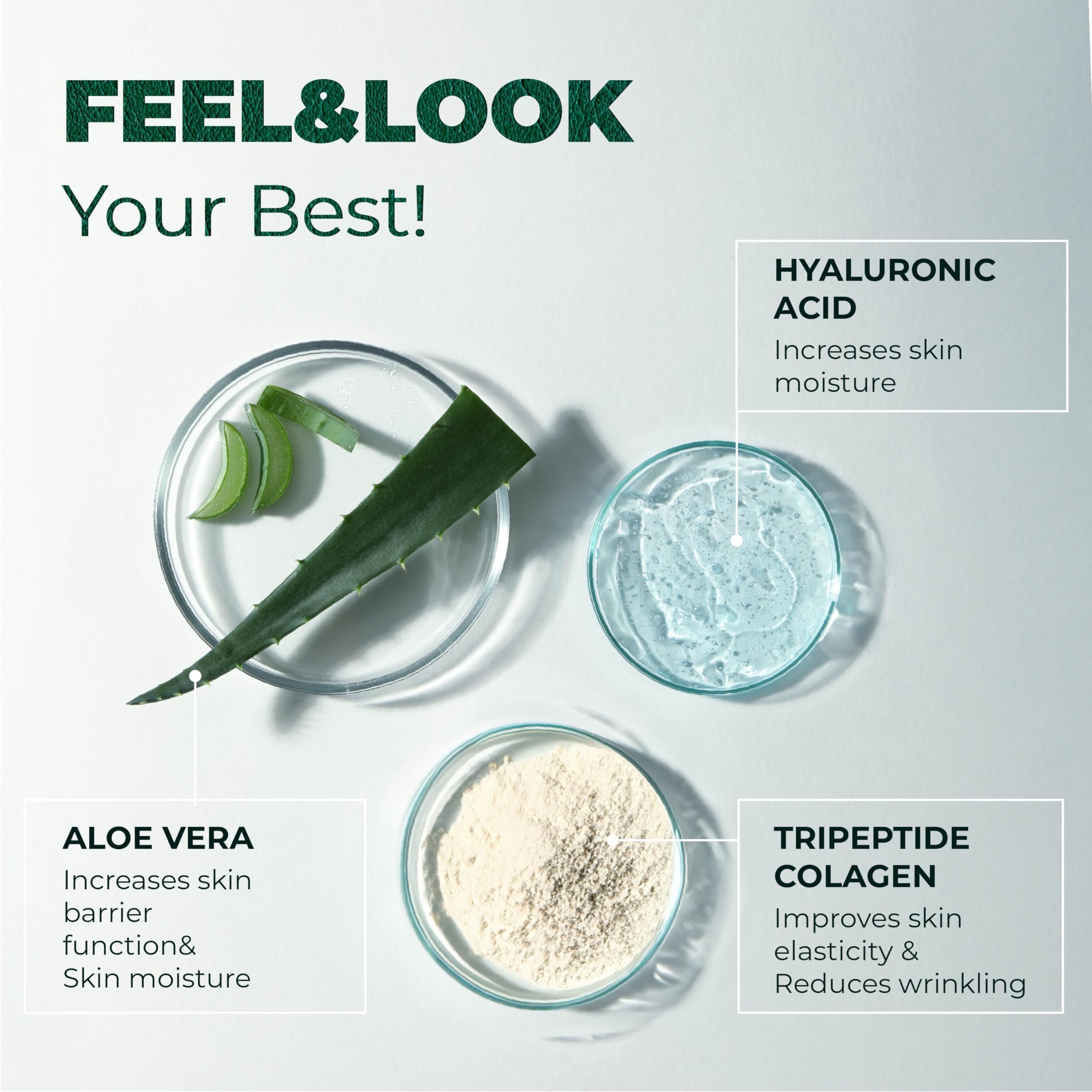 PUREHEALTH RESEARCH Marine Collagen, frasco abierto mostrando cápsulas, práctico para uso diario