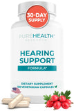PUREHEALTH RESEARCH Fórmula de Apoyo Auditivo, botella con etiqueta visible para uso diario.