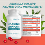 PUREHEALTH RESEARCH Fórmula de Apoyo Auditivo: ingredientes naturales de flavonoides visibles.
