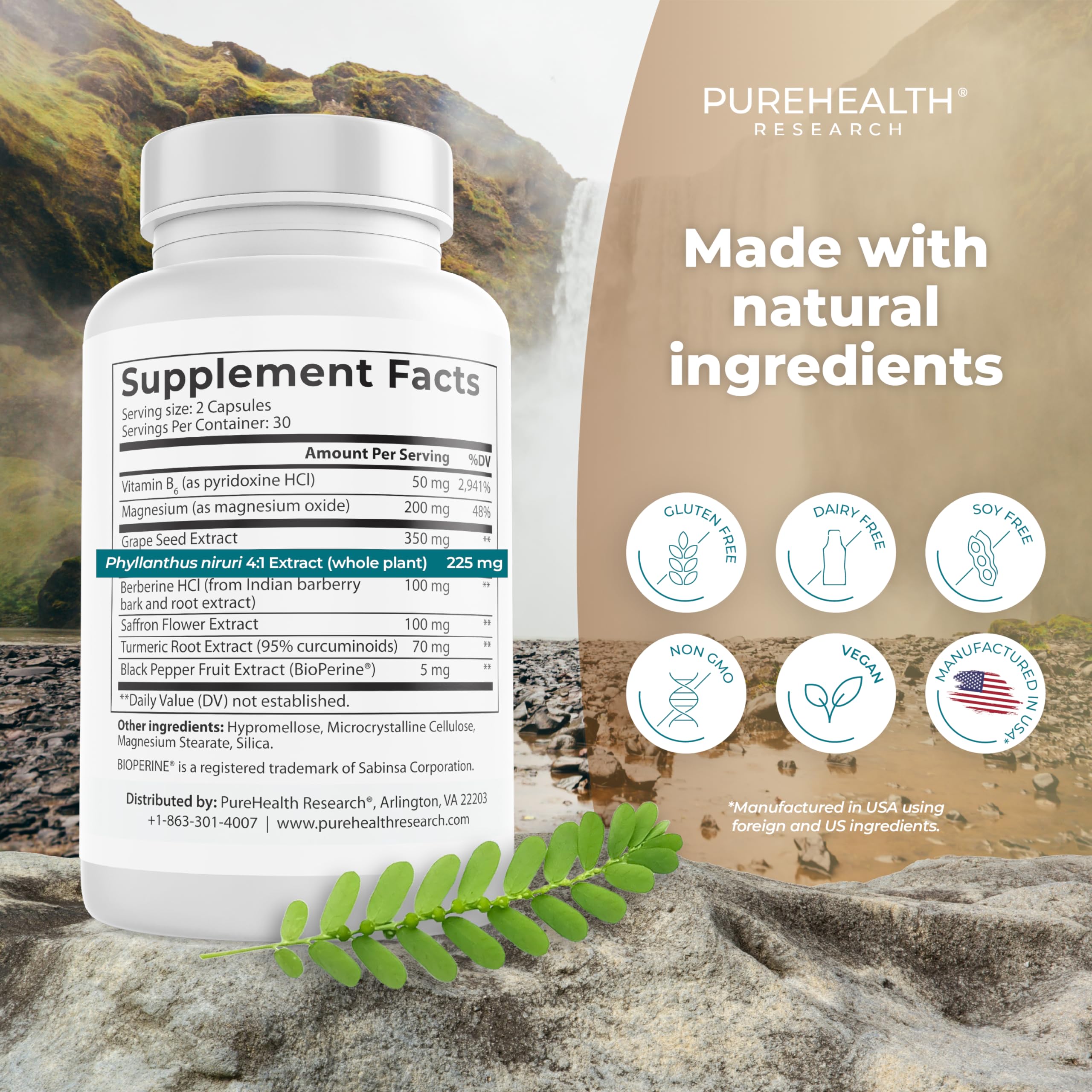 PUREHEALTH RESEARCH empaque elegante protege la fórmula para riñones.