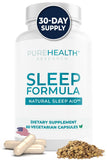 PUREHEALTH RESEARCH Fórmula de Sueño en botella frontal para iniciar el descanso con calma.