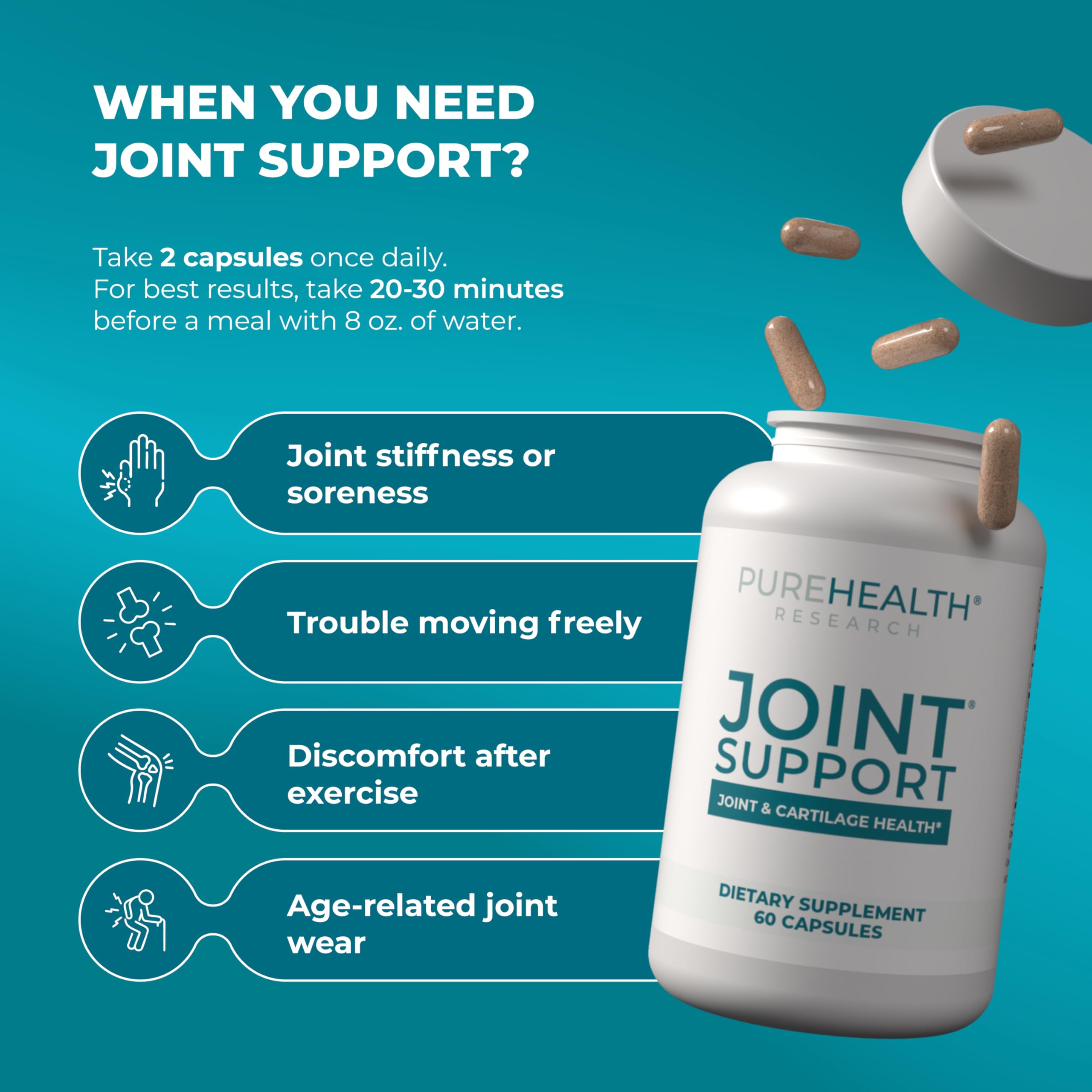 PureHealth Research Joint Support calcio para huesos fuertes y estables.