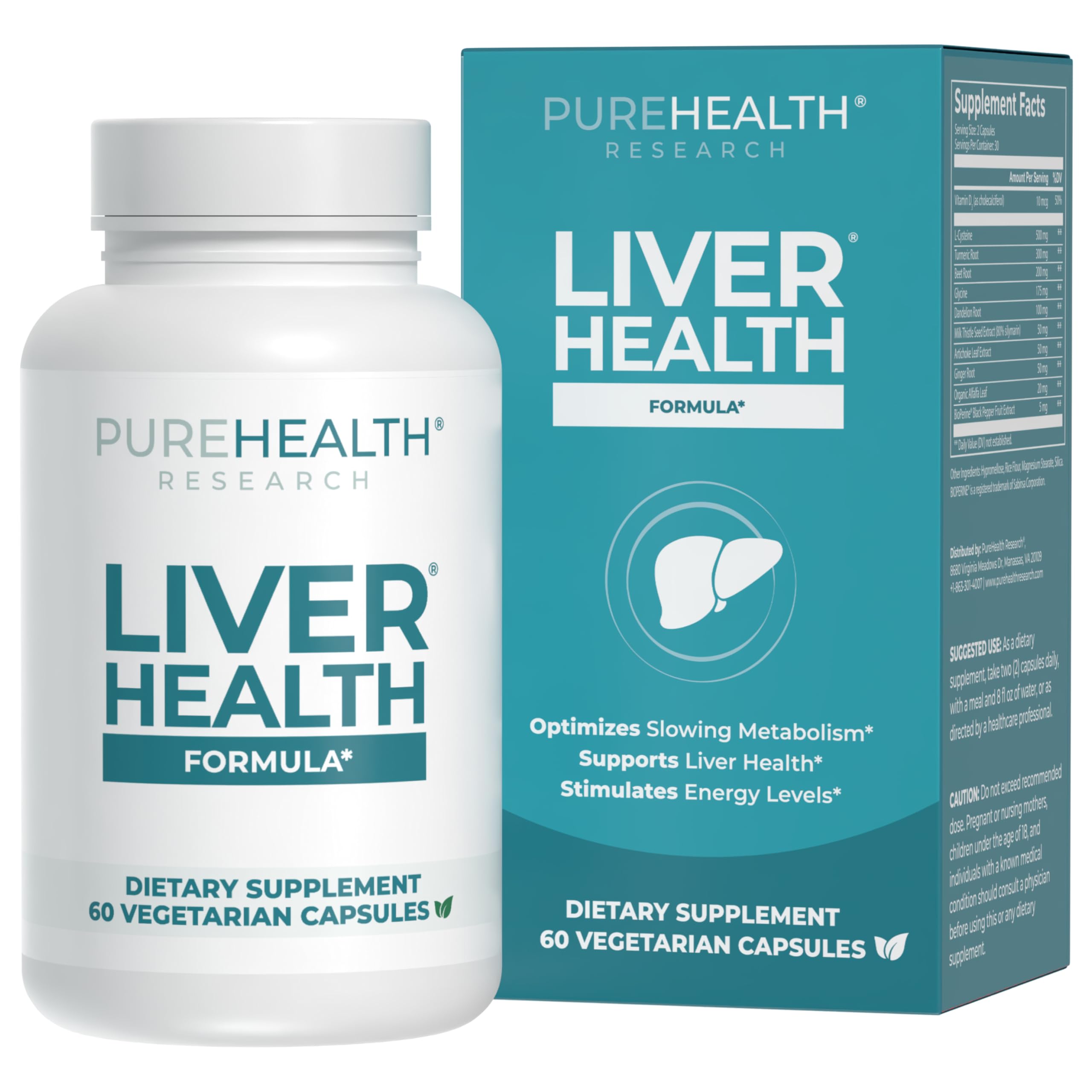 PureHealth Research Salud del Hígado: cápsulas detox para apoyar el hígado y la claridad
