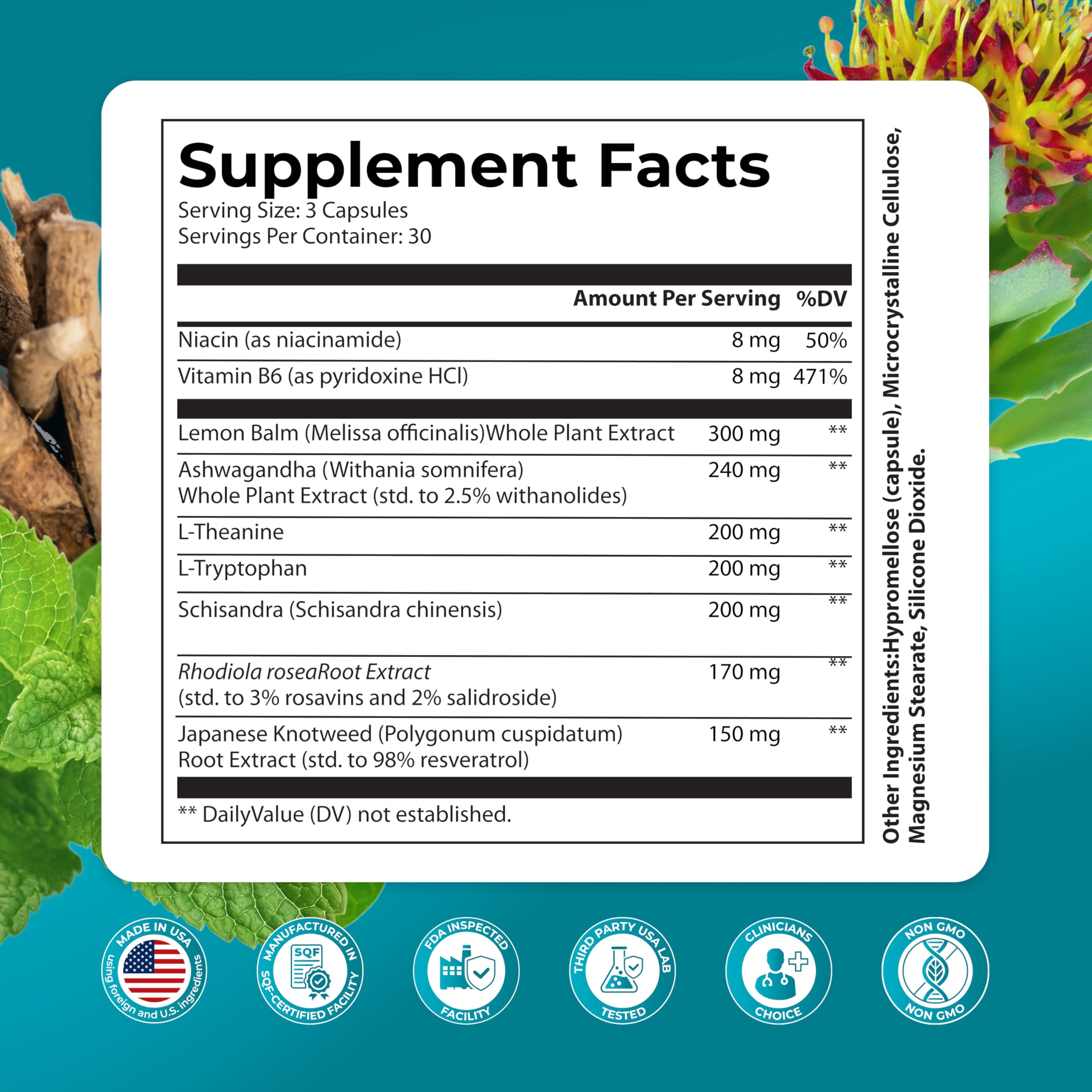 PUREHEALTH RESEARCH Stress Release Complex, cápsulas, dosis diaria para promover calma.