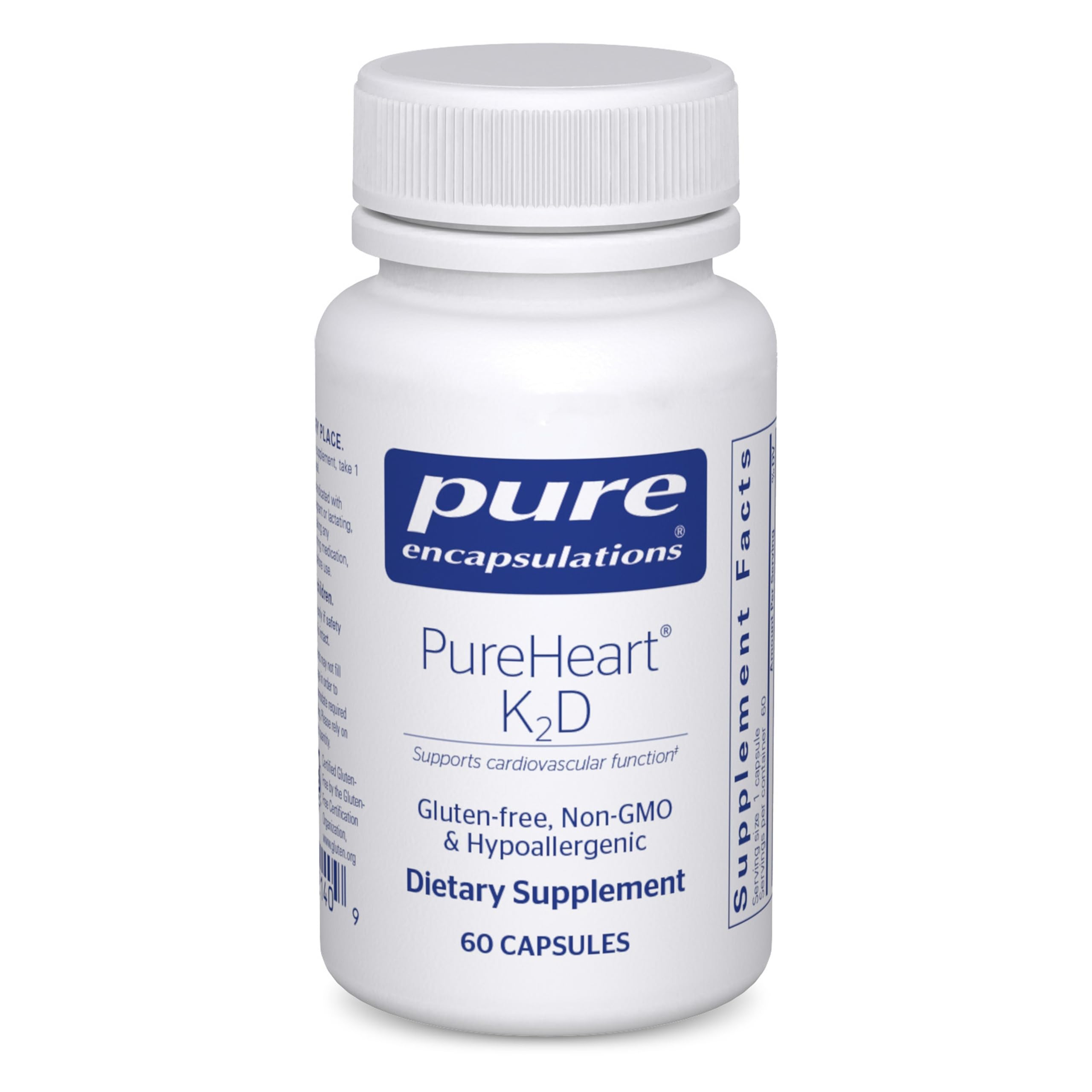 PureHeart K2D cápsulas: apoyo a la salud cardíaca con D3 y MK7.