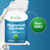 Fórmula suave para estómago sensible de Purely Holistic Magnesio Glicinato.