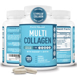 Purely Optimal Premium Multi Collagen Peptides en botella para piel y cabello