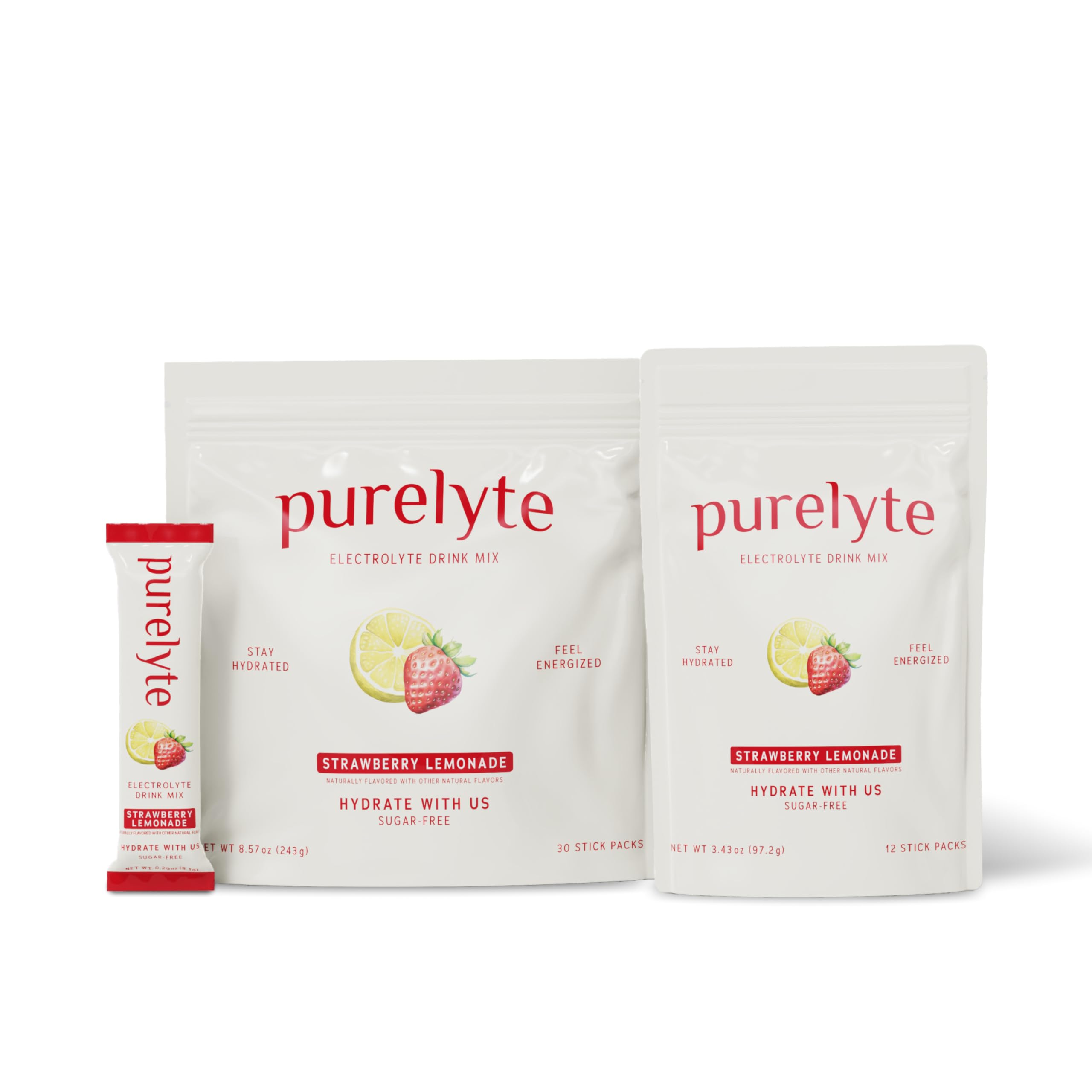 Palitos Purelyte preparados para mezclar en una bebida refrescante