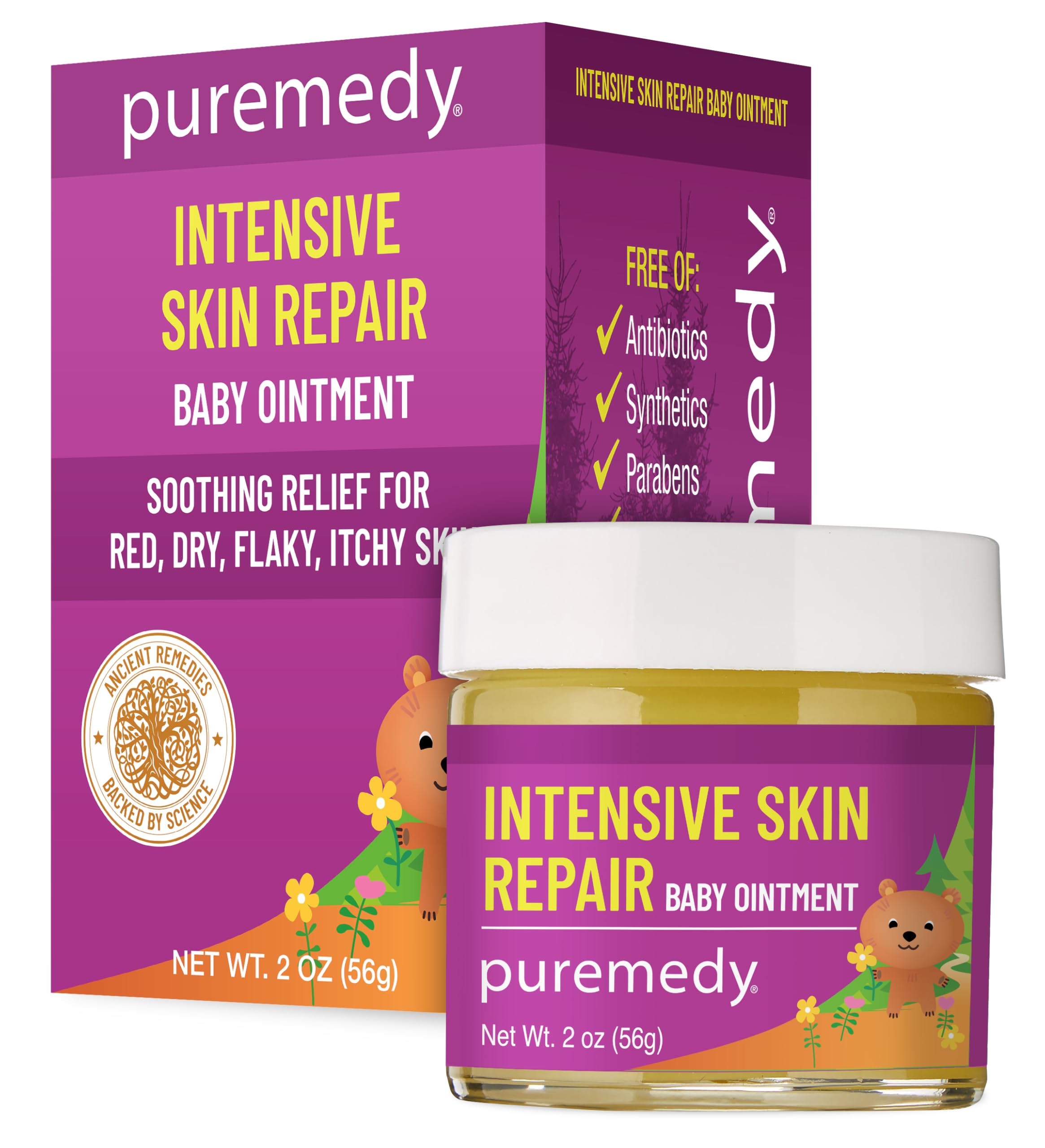 Puremedy Bebe: bote de reparación de piel intensiva ofrece alivio suave para piel sensible.