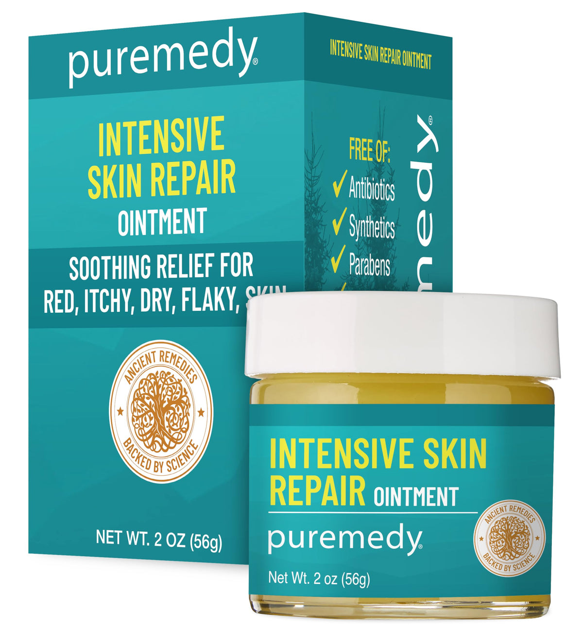 Puremedy pomada reparadora para alivio suave de piel intensa.