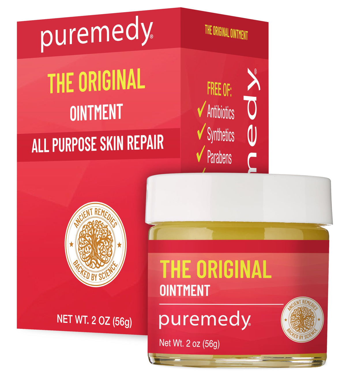 Puremedy ungüento curativo original en botella 2 oz para heridas menores.