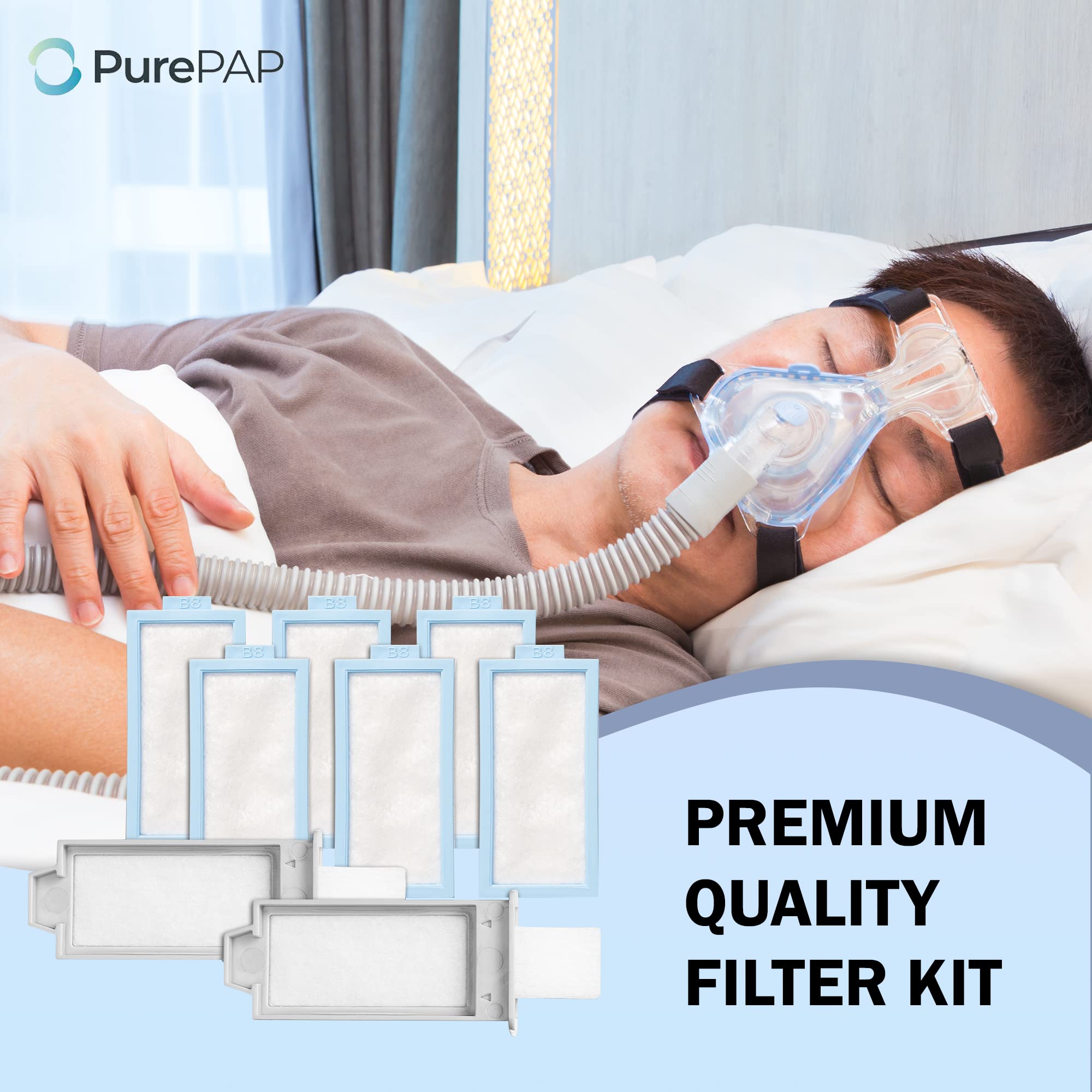 PurePAP producto fabricado en EE UU filtros DreamStation 2 para mayor calidad.