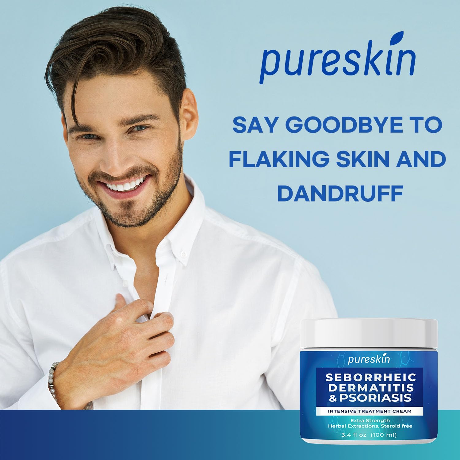 PURESKIN aplicación de crema seborreica para caspa y confort del cuero cabelludo