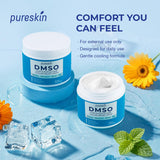 Textura ligera y absorción rápida de PURESKIN DMSO Relief Cream.