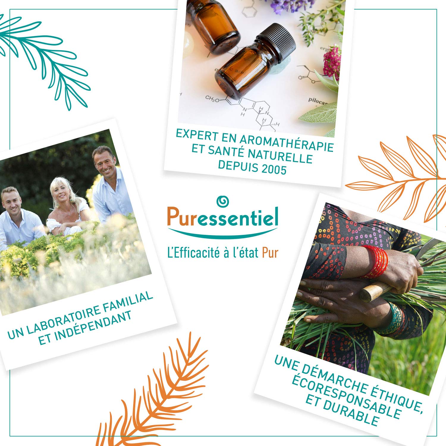 Puressentiel aroma suave de romero acompaña la experiencia nasal.
