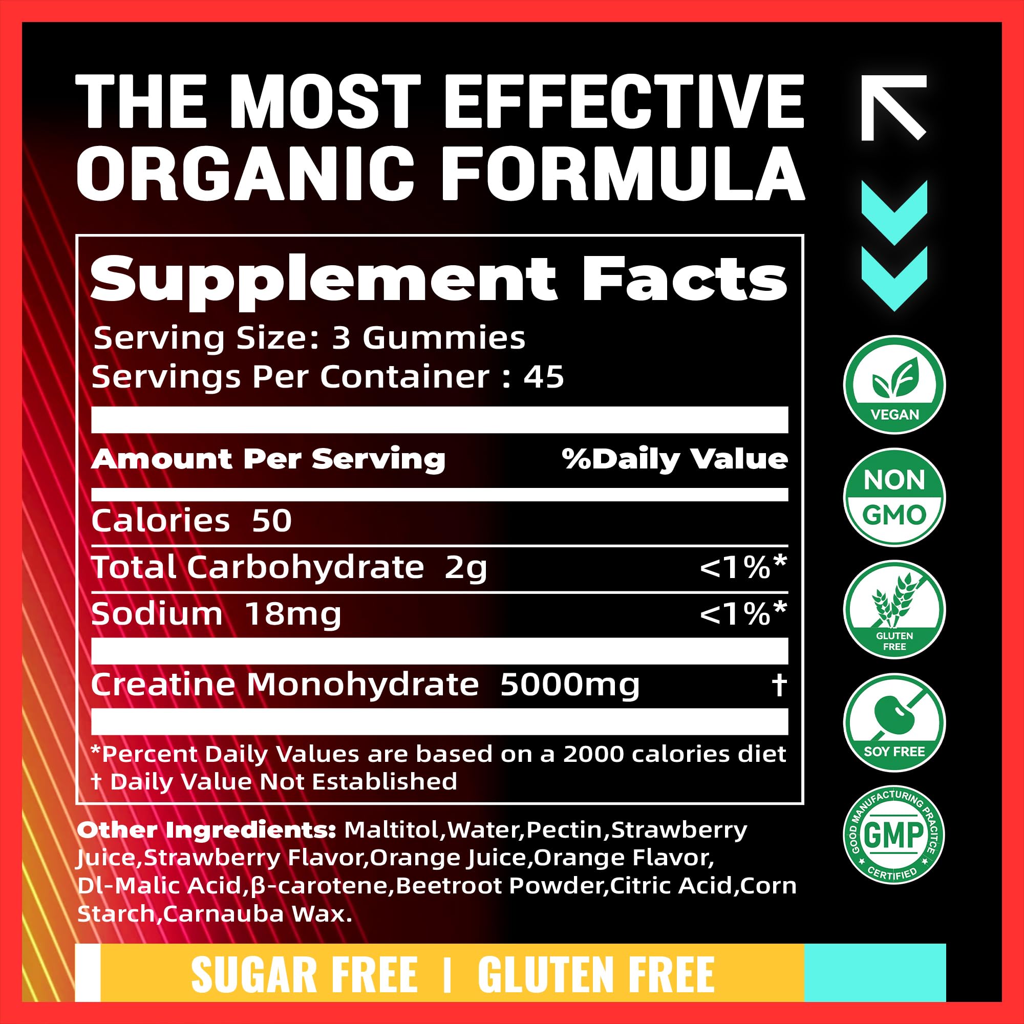 PURESTVITS Creatina Gominolas sabor fresa-naranja experiencia sabrosa