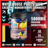 PURESTVITS Creatina Gominolas textura suave y masticable