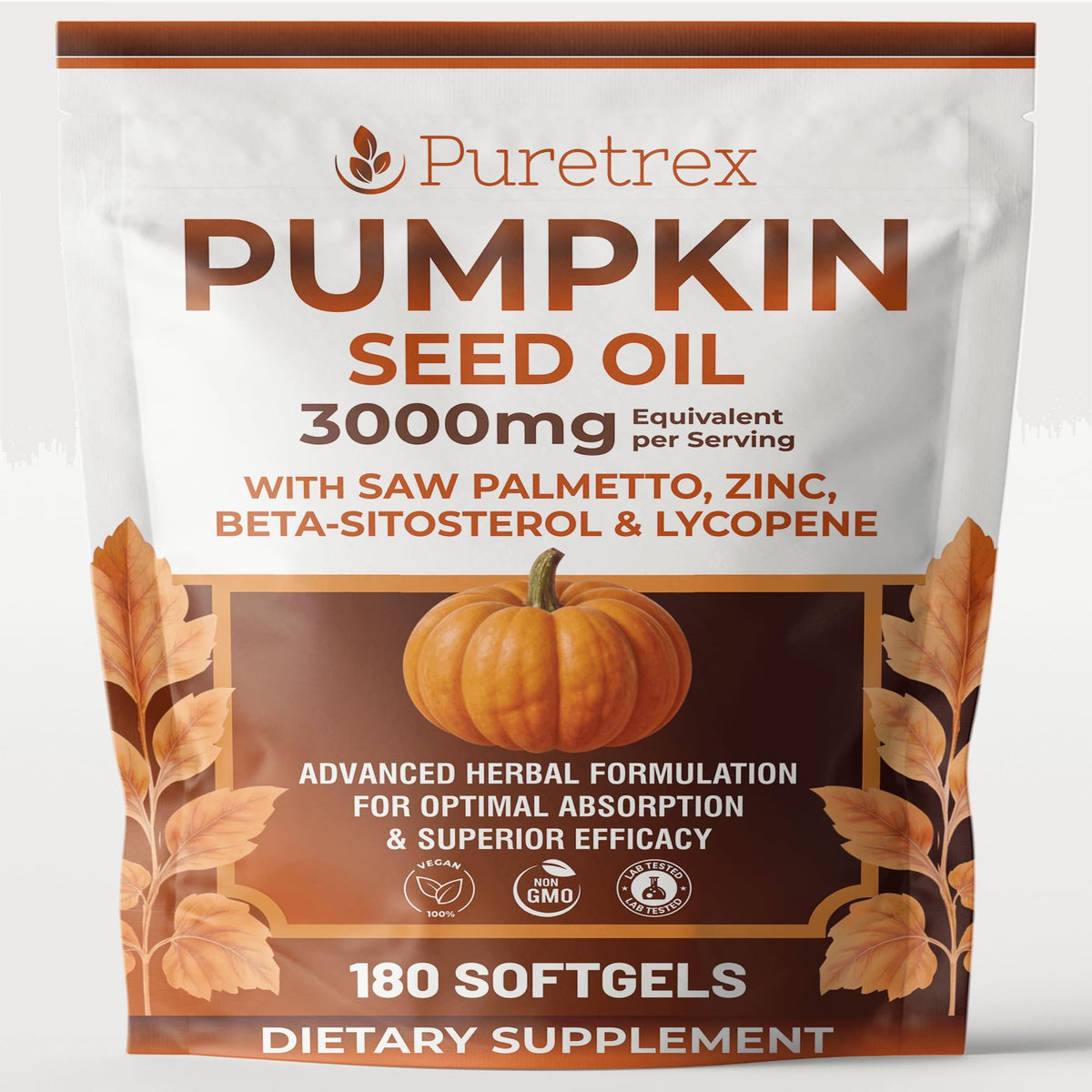 PURETREX botella de aceite de semilla de calabaza 3000 mg para apoyo general