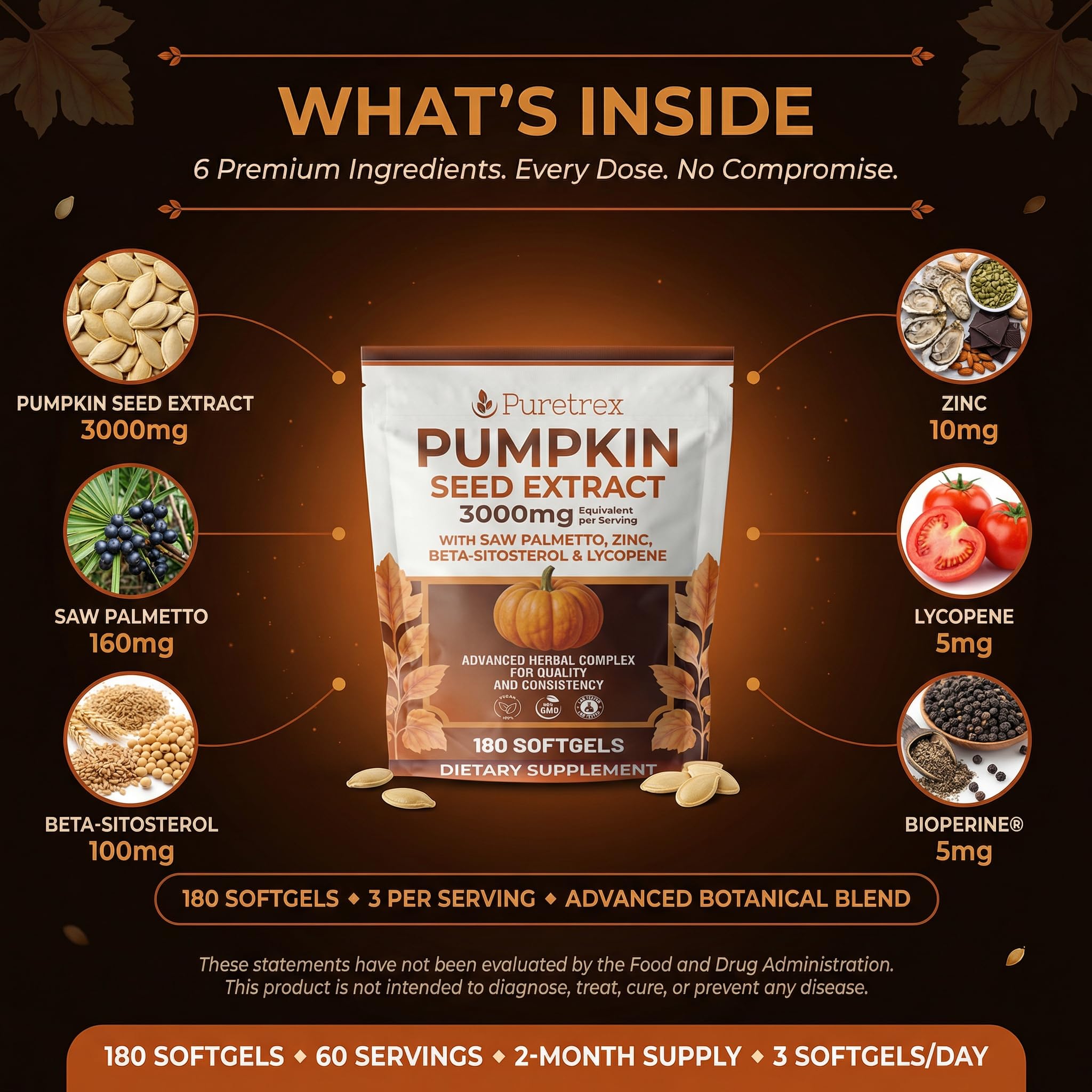 PURETREX cápsulas semilla de calabaza para nutrición diaria