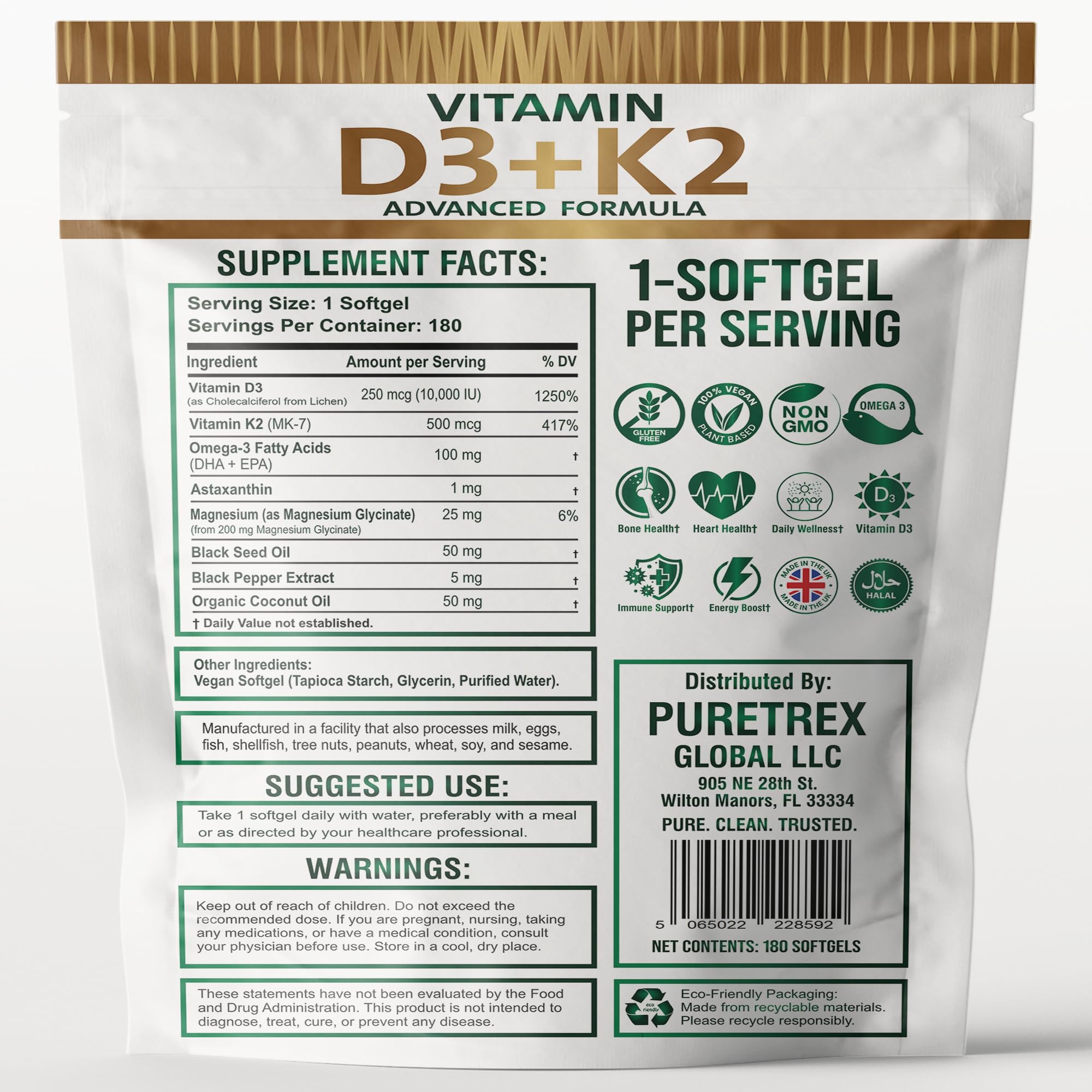 PURETREX dosis diaria en cápsulas fáciles de consumir.