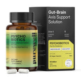 PUREWELL SCIENCES Psychobiotics: botella de cápsulas veganas para uso diario.