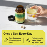 PUREWELL SCIENCES Psychobiotics: etiqueta frontal que destaca su formato vegano.