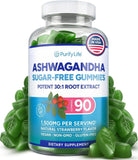 Purify Life gomitas ashwagandha sin azúcar con sabor a fresa para calma diaria