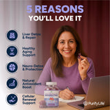 Purify Life gomitas resveratrol sin azúcar, dosis diaria fácil de tomar.