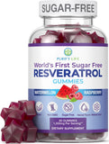 Purify Life gomitas resveratrol sin azúcar envasado, listo para consumo diario.