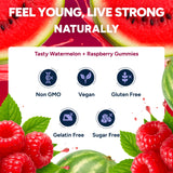 Purify Life gomitas resveratrol sin azúcar, textura masticable para comer fácilmente.