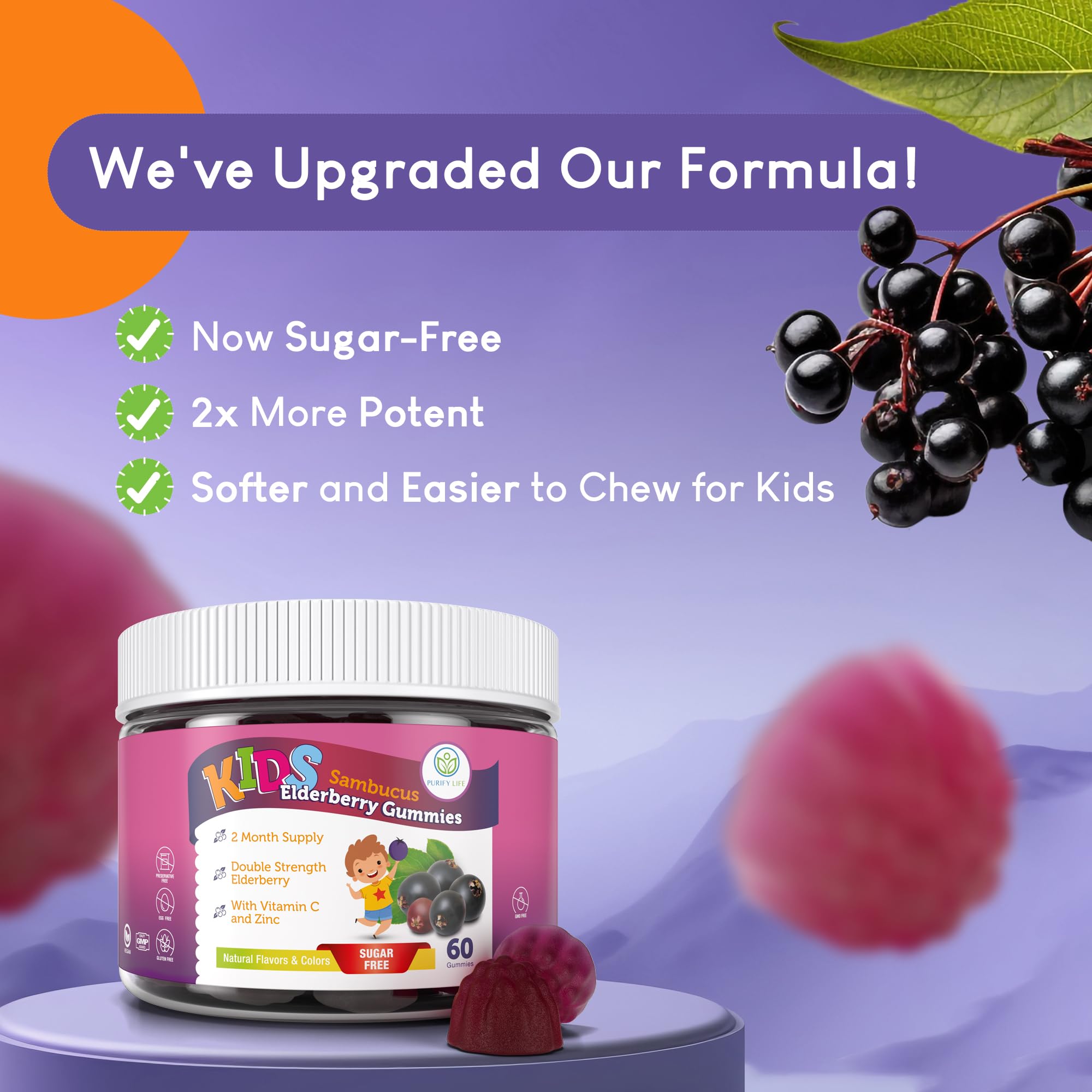 Purify Life gomitas: extracto de saúco, vitamina C y zinc para defensa diaria