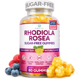 Purify Life Rhodiola Rosea gomitas dosis diaria para enfoque y energía.
