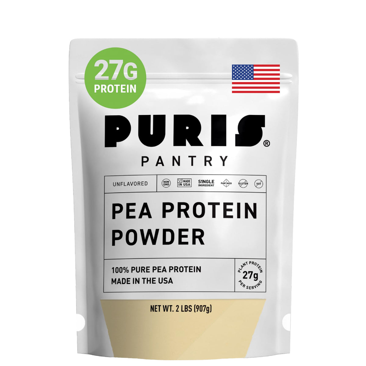 PURIS proteína de guisante: bote neutro para mezclar sin grumos.