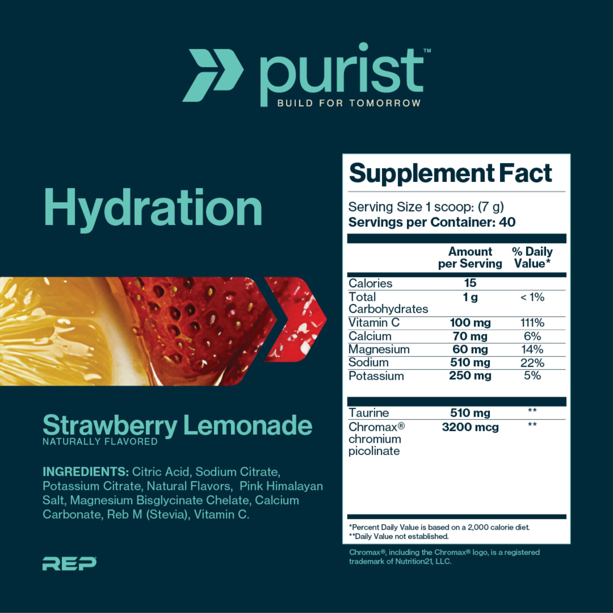 Purist en vaso con agua fría, hidratación rápida para entrenamiento.