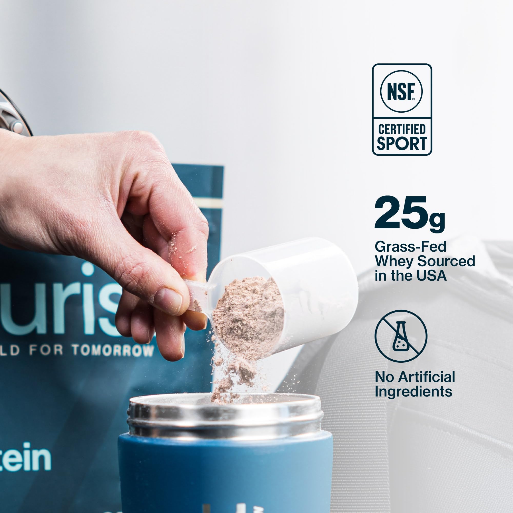 Purist REP Proteína de suero, cacao orgánico y estevia para una formulación transparente.