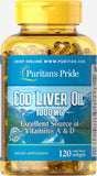 Puritan's Pride Aceite de higado de bacalao en botella, fuente de vitaminas A y D.