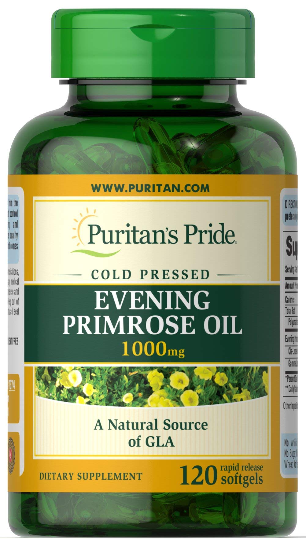 Puritans Pride Aceite de Onagra Nocturna en cápsulas blandas para piel saludable