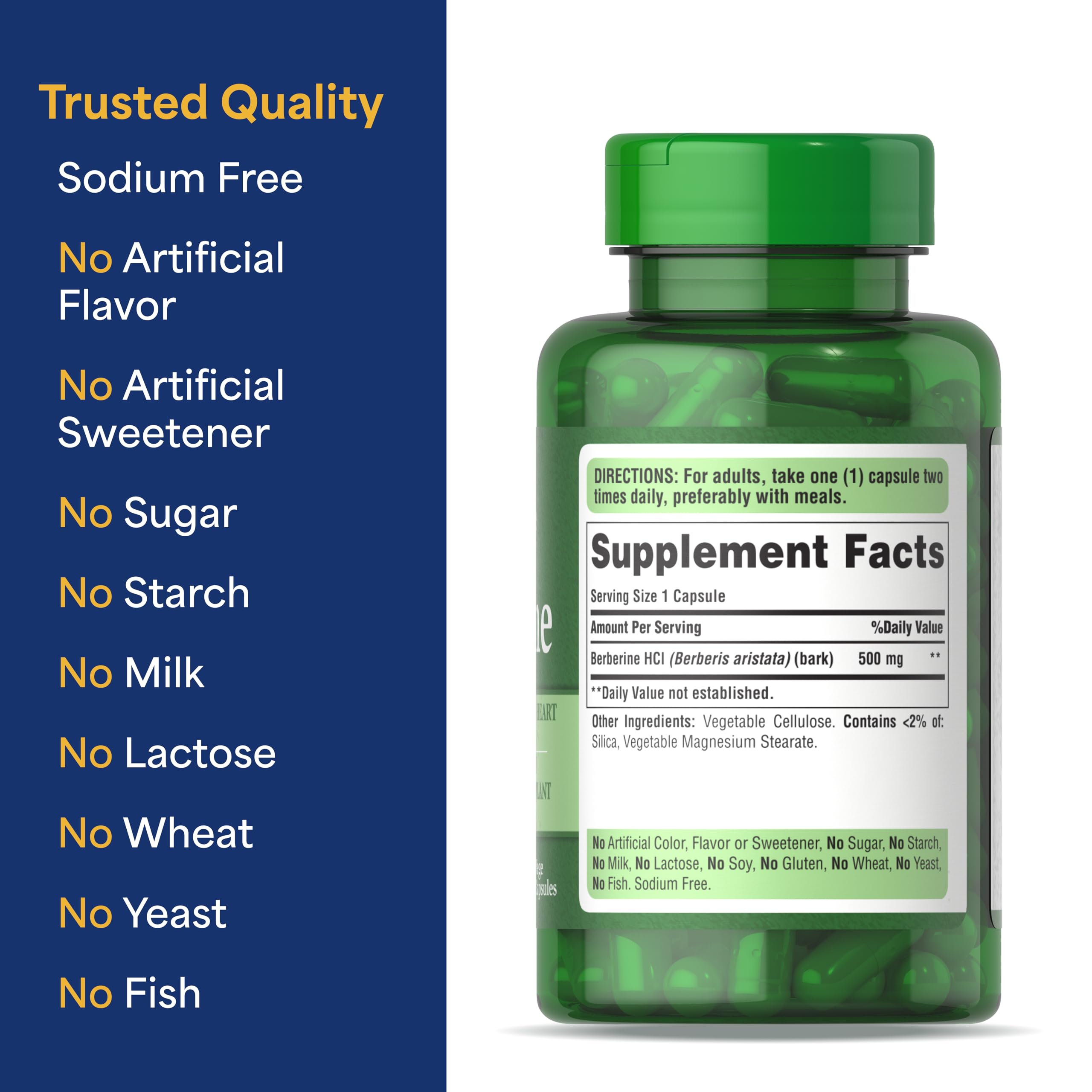 Puritan's Pride Berberina 500 mg: consumo diario como parte de la rutina.